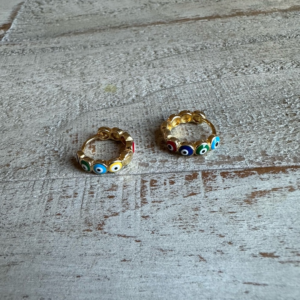 Evil eye mini hoops